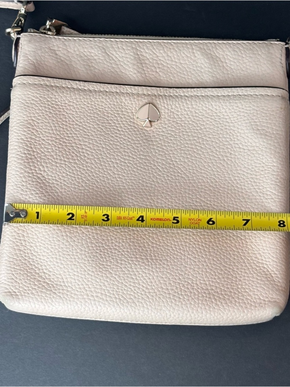 Kate Spade Polly Small Swing Pack Neutral Pink Pebbled Leather Crossbody Bag. - Picture 12 of 16